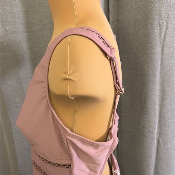 CupShe Pink One-Piece Swimsuit with Lace Details - Picture 6 of 14